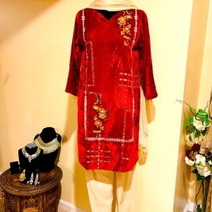 Velvet 3 piece dress